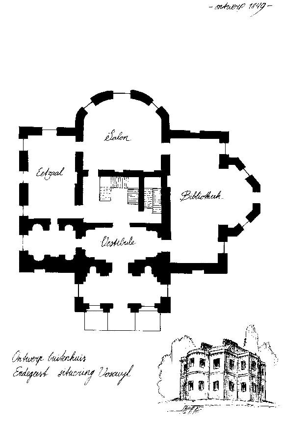 Bouwtekening van het Buitenhuis